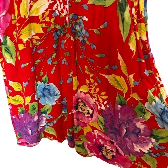 Lulu’s Santiago Red Tie Front Floral Maxi Dress w/ Adjustable Straps - Picture 10 of 15